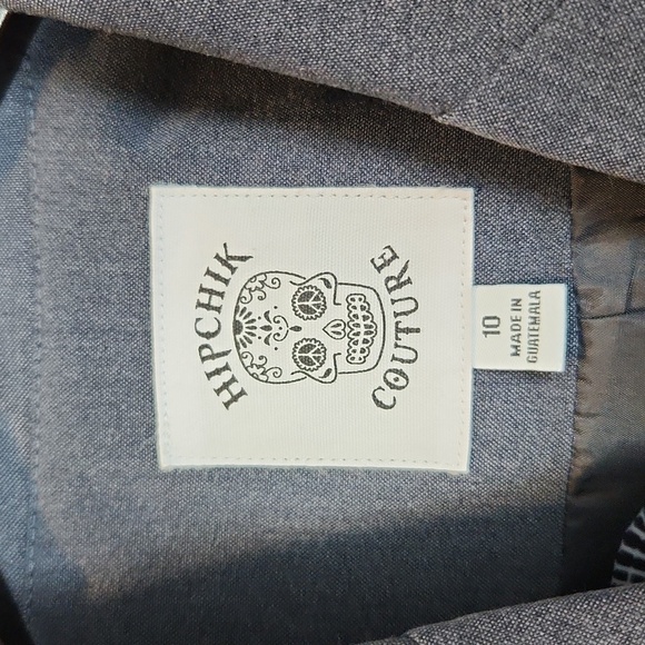 Hipchik Couture‎ Plain Dark Gray Blazer Size 10 - Picture 4 of 12